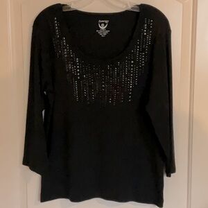 Chico’s Zenergy Embellished T-shirt Tee - Size 2, Large